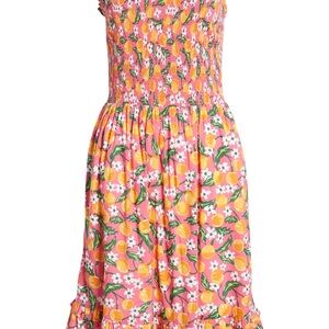 Draper James Orange Blossom Smocked Dress with Pockets Size Medium